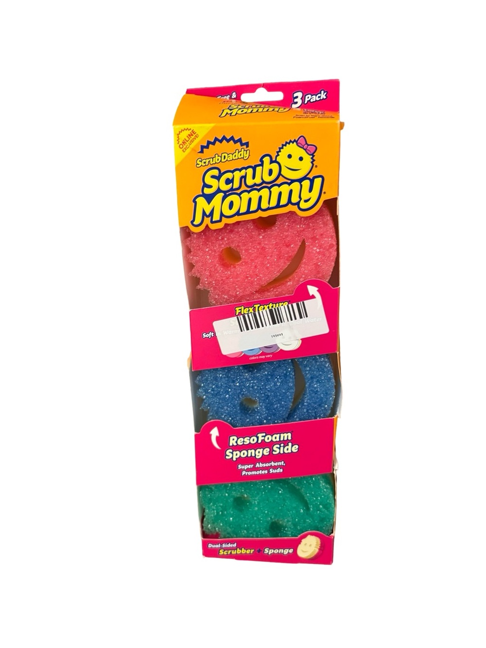 Scrub Mommy 3-Pack Cleaning Sponges  Pink, Blue & Green